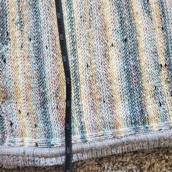 j jill L cotton blend sweater abstract line green fall. - Picture 7 of 13